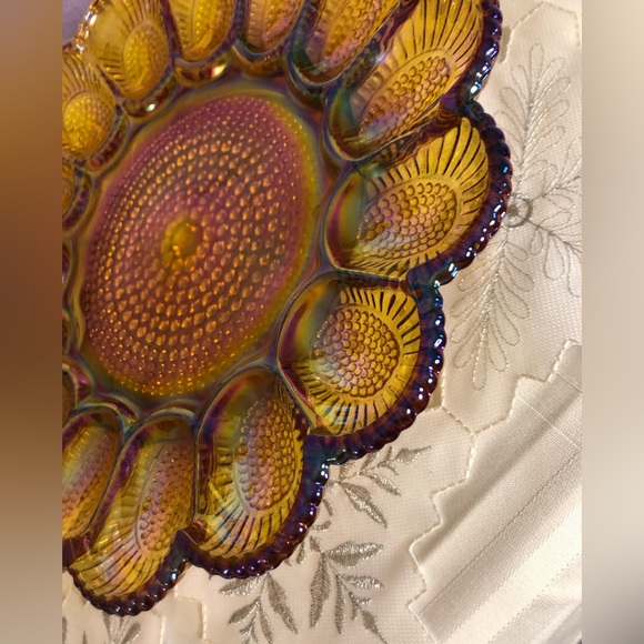 MCM carnival glass egg dish - Picture 4 of 9